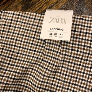 Zara plaid leggings trousers. XL Never worn. NWT!